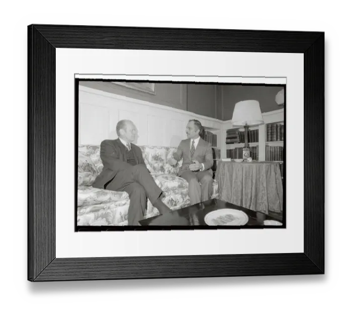 Framed Print : King Hussein Talking with President Gerald Ford Framed Print : King Hussein Talking with President Gerald Ford