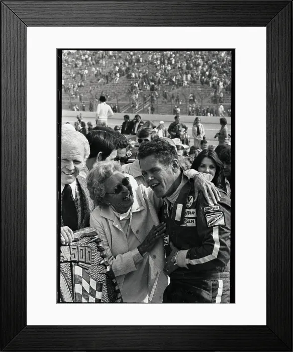 Framed Print : Bobby Unser Waving to Spectators Framed Print : Bobby Unser Waving to Spectators