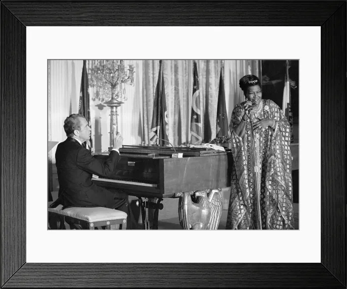 Framed Print : Pres. Nixon Plays Piano For Pearl Bailey Framed Print : Pres. Nixon Plays Piano For Pearl Bailey