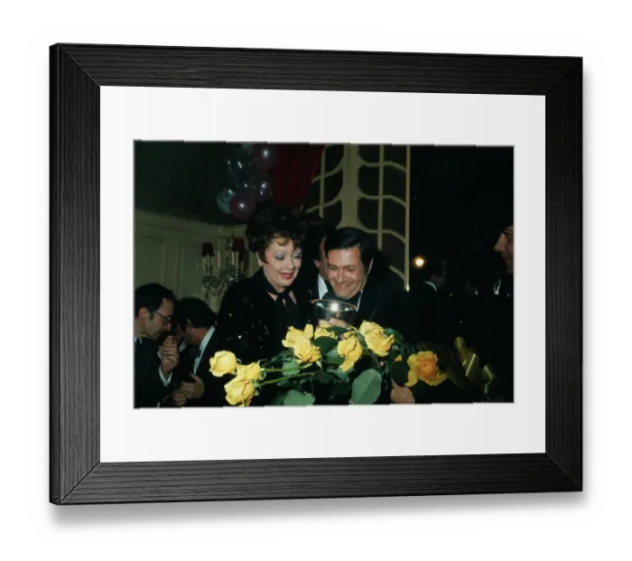 Framed Print : Jerry Herman With Lucille Ball Holding Yellow Bouquet at Award Ceremonies Framed Print : Jerry Herman With Lucille Ball Holding Yellow Bouquet at Award Ceremonies