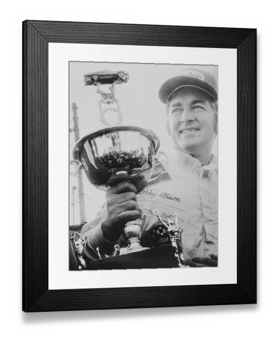 Framed Print : Bobby Allison Holding Trophy Framed Print : Bobby Allison Holding Trophy