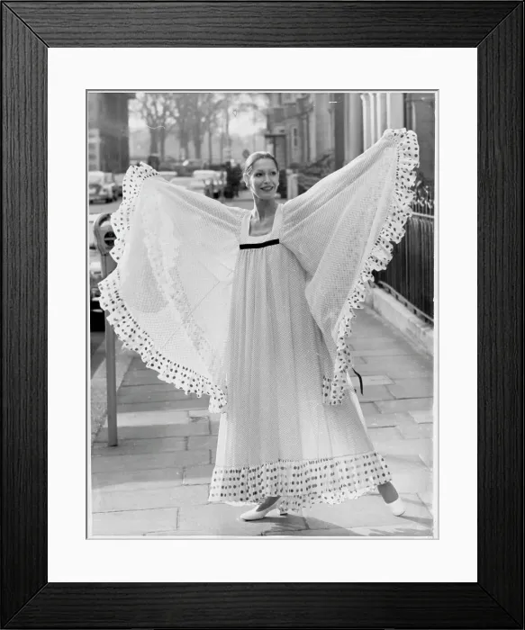 Framed Print : Model Posing in Dress on Street Framed Print : Model Posing in Dress on Street