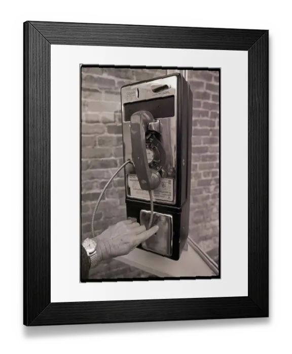 Framed Print : Pay Phone Where Tape was Delivered