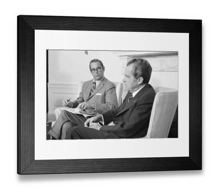 Framed Print : Richard Nixon Sitting and Talking with William Simon Framed Print : Richard Nixon Sitting and Talking with William Simon