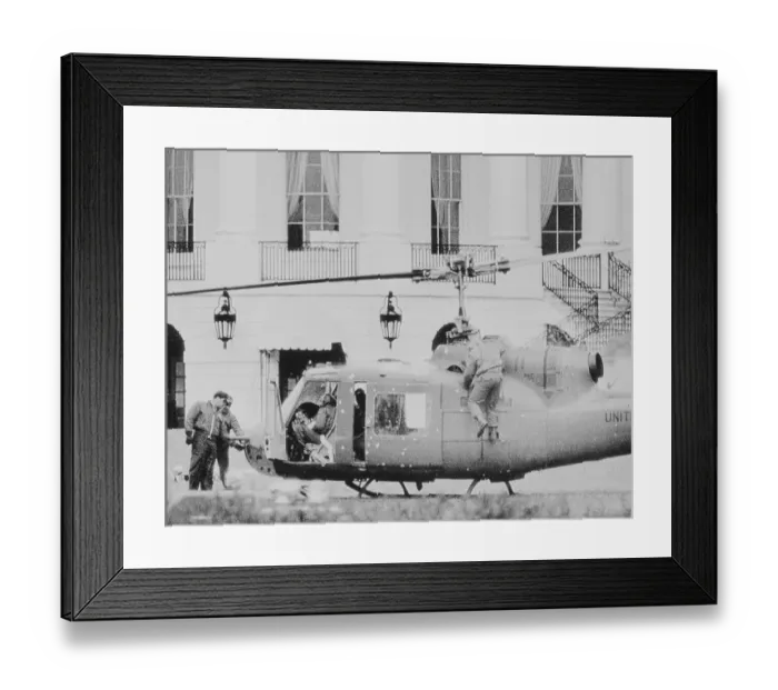 Framed Print : Helicopter on White House's South Lawn Framed Print : Helicopter on White House's South Lawn