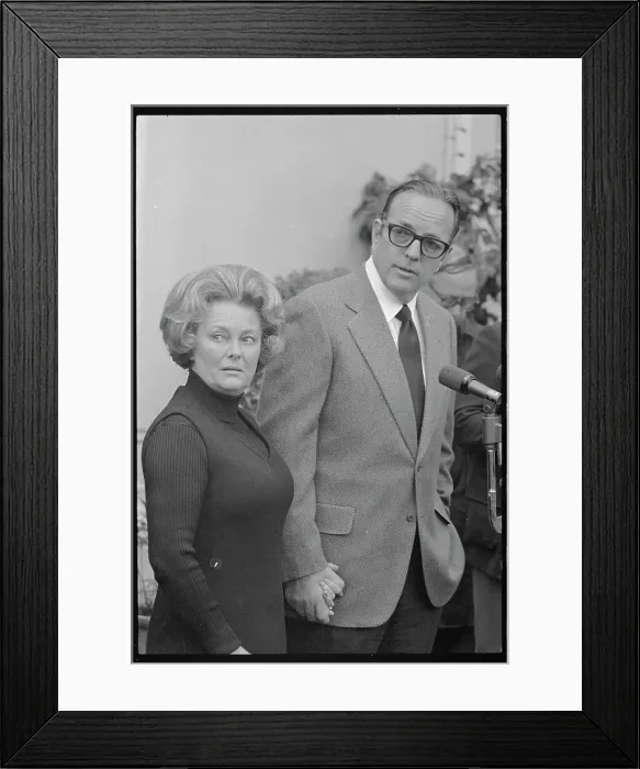 Framed Print : Catherine and Randolph Hearst Pausing for a Reporter Framed Print : Catherine and Randolph Hearst Pausing for a Reporter