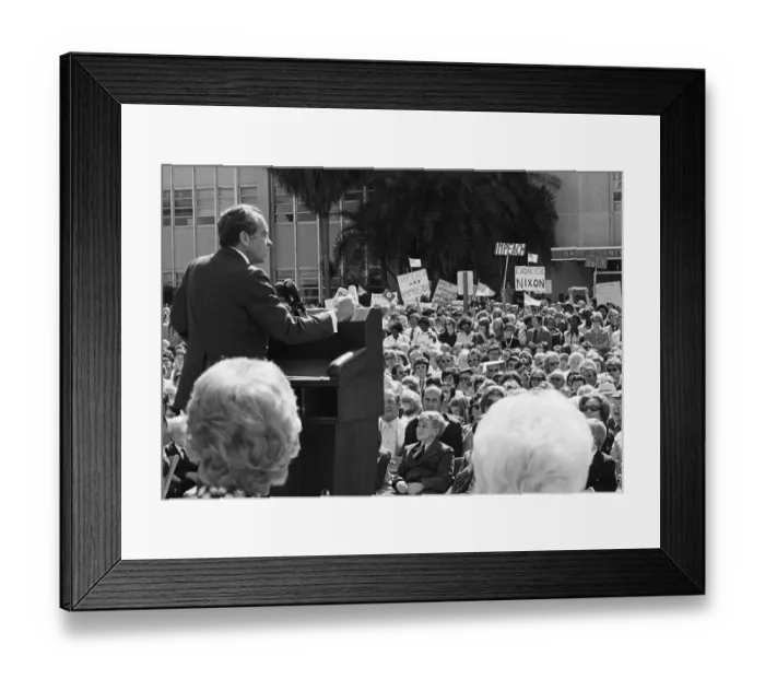 Framed Print : President Nixon Addressing a Gathering Framed Print : President Nixon Addressing a Gathering