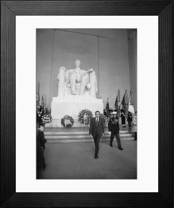 Framed Print : President Richard Nixon Walking Away from Lincoln Memorial Framed Print : President Richard Nixon Walking Away from Lincoln Memorial