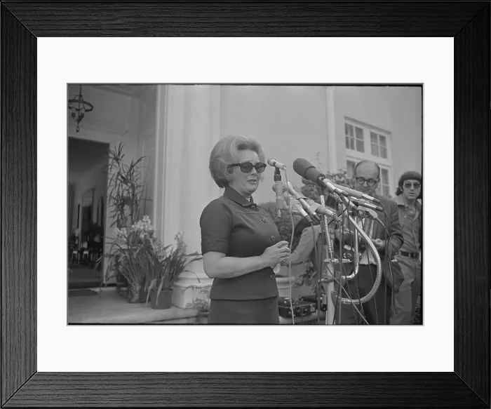 Framed Print : Catherine Hearst Speaking to Press Framed Print : Catherine Hearst Speaking to Press