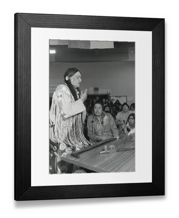 Framed Print : Russell Means Being Welcomed Back by Grandfather Framed Print : Russell Means Being Welcomed Back by Grandfather
