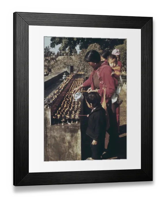 Framed Print : Oil Lamps At Bodh Gaya Temple