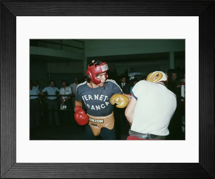 Framed Print : Boxer Carlos Monzon Sparring