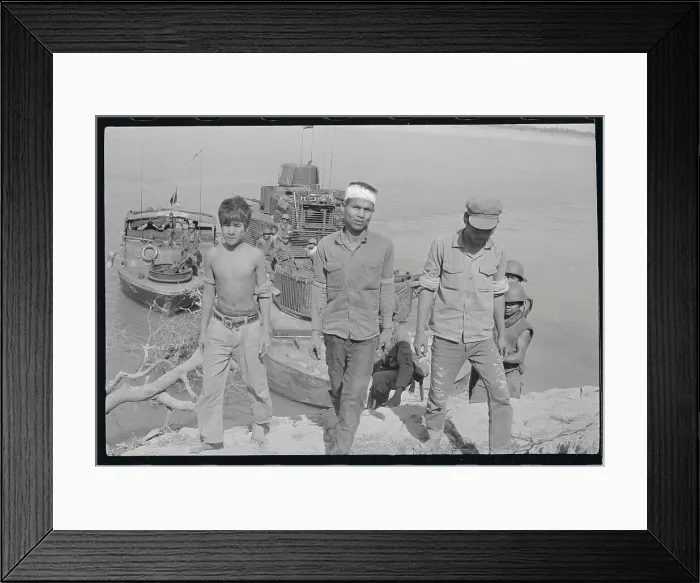 Framed Print : Khmer Communists Walking to Army Command Post Framed Print : Khmer Communists Walking to Army Command Post
