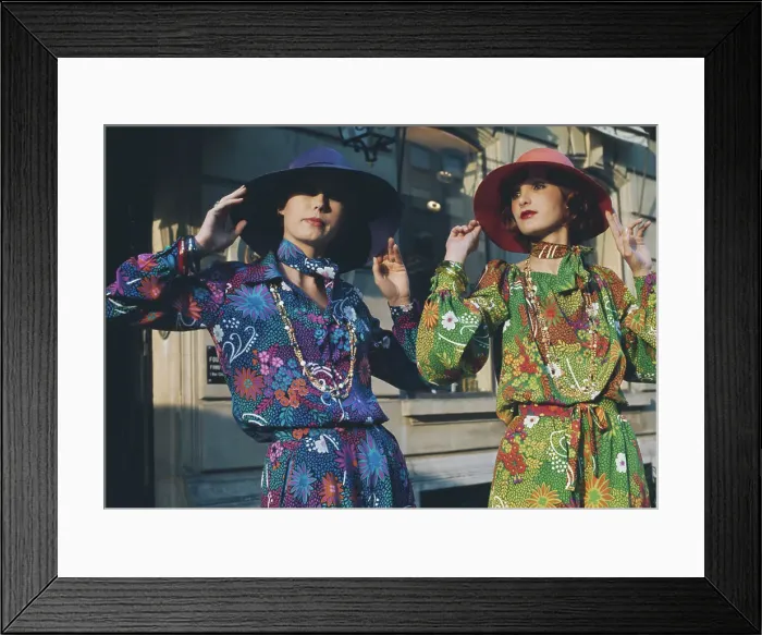 Framed Print : Models Wearing Guy Laroche Dresses Framed Print : Models Wearing Guy Laroche Dresses