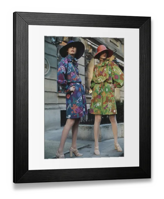 Framed Print : Models Wearing Guy Laroche Dresses Framed Print : Models Wearing Guy Laroche Dresses