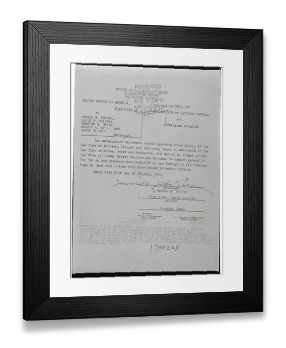 Framed Print : Document Designating Attorneys to Dismiss Indictment Framed Print : Document Designating Attorneys to Dismiss Indictment