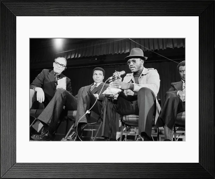 Framed Print : Muhammad Ali and Joe Frazier at Press Conference Framed Print : Muhammad Ali and Joe Frazier at Press Conference