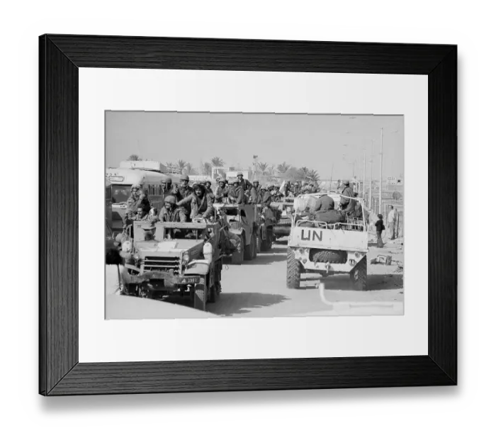 Framed Print : Cheering Israeli Soldiers On Half-Tracks