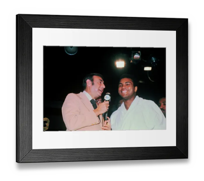 Framed Print : Portrait of Muhammad Ali with Howard Cosell Framed Print : Portrait of Muhammad Ali with Howard Cosell