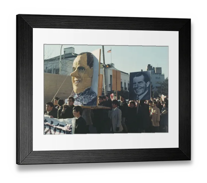 Framed Print : Pro-Nixon Parade In Tokyo
