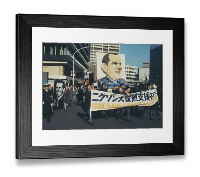 Framed Print : Pro-Nixon Parade In Tokyo Framed Print : Pro-Nixon Parade In Tokyo