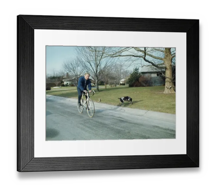 Framed Print : Whitey Ford Riding His Bike Framed Print : Whitey Ford Riding His Bike