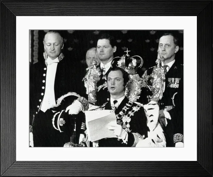 Framed Print : King Carl Gustaf Seated on His Throne Framed Print : King Carl Gustaf Seated on His Throne