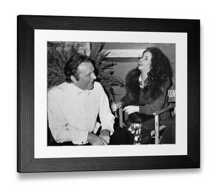 Framed Print : Liz Taylor and Richard Burton Laughing Framed Print : Liz Taylor and Richard Burton Laughing