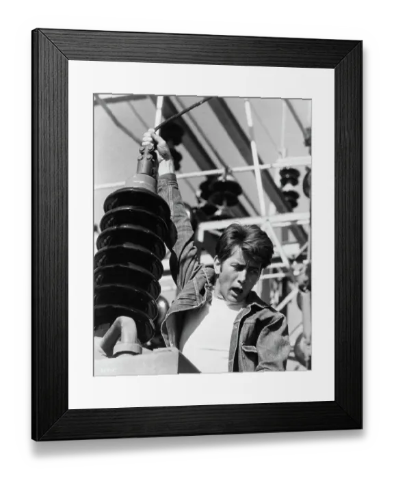 Framed Print : Actor Martin Sheen Hanging From Pole Framed Print : Actor Martin Sheen Hanging From Pole