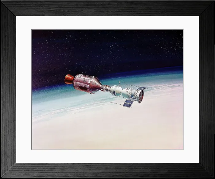 Framed Print : Artist's Concept of Joint Appolo-Soyuz Framed Print : Artist's Concept of Joint Appolo-Soyuz