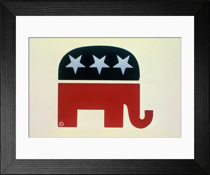 Framed Print : American Republican Symbol of the Elephant Framed Print : American Republican Symbol of the Elephant