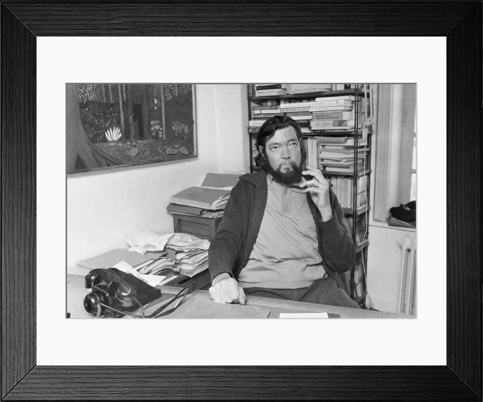 Framed Print : Author Julio Cortazar Sitting at Desk Framed Print : Author Julio Cortazar Sitting at Desk
