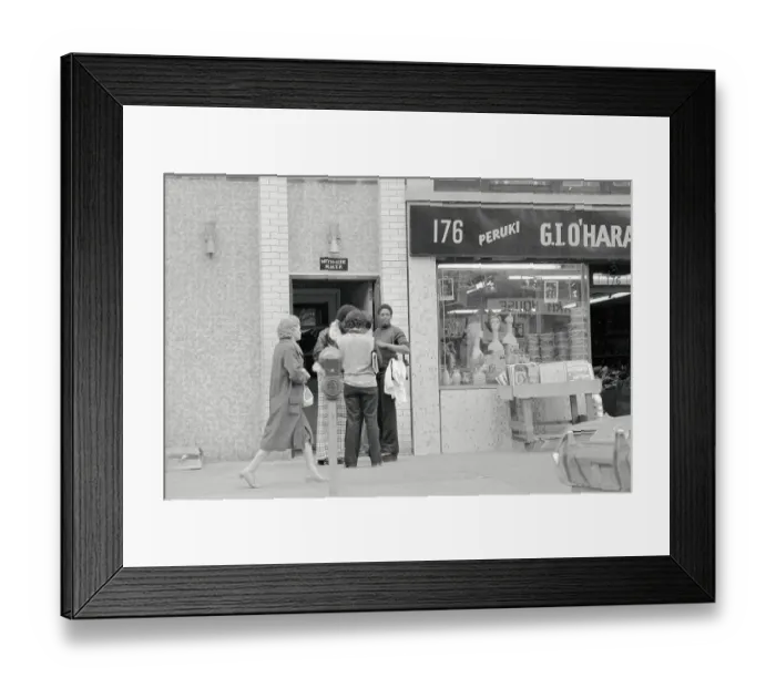Framed Print : People Waiting Outside of a Clinic Framed Print : People Waiting Outside of a Clinic