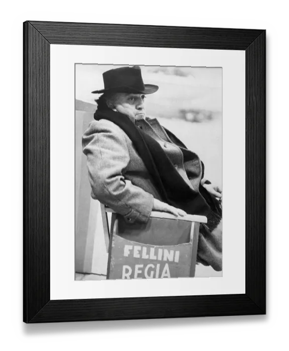 Framed Print : Federico Fellini on Set Framed Print : Federico Fellini on Set