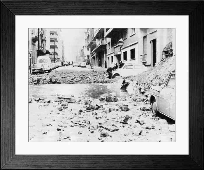 Framed Print : Bomb Torn Streets After Luis Carrero Blanco Assassination Framed Print : Bomb Torn Streets After Luis Carrero Blanco Assassination