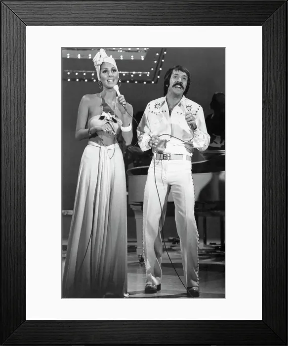 Framed Print : Sonny Bono and Cher Performing Framed Print : Sonny Bono and Cher Performing