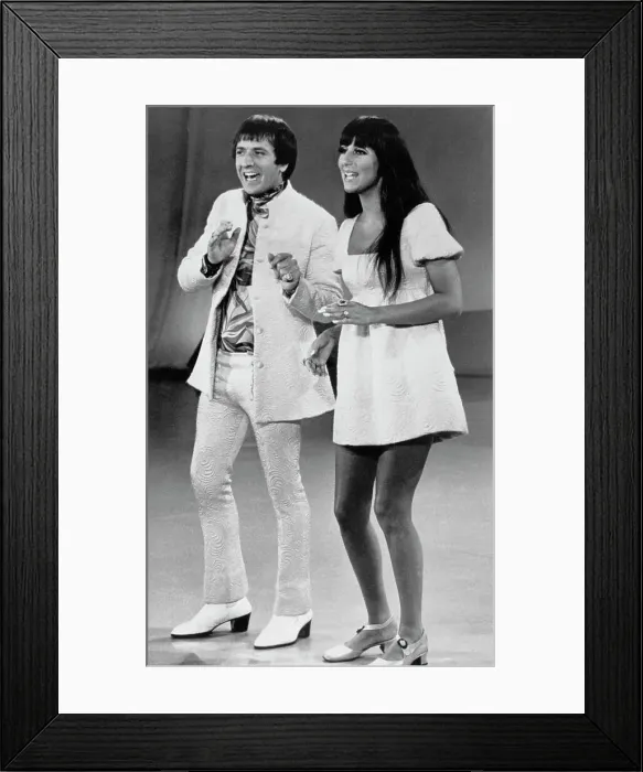 Framed Print : Sonny Bono and Cher Performing