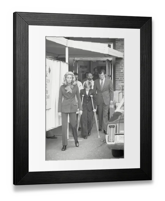 Framed Print : The Kennedys Leaving the Hospital with Son Framed Print : The Kennedys Leaving the Hospital with Son