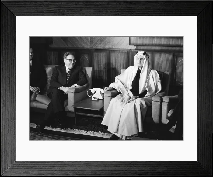 Framed Print : Henry Kissinger with King Faisal Framed Print : Henry Kissinger with King Faisal