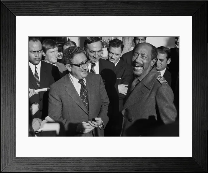 Framed Print : Henry Kissinger With Anwar El-Sadat Framed Print : Henry Kissinger With Anwar El-Sadat