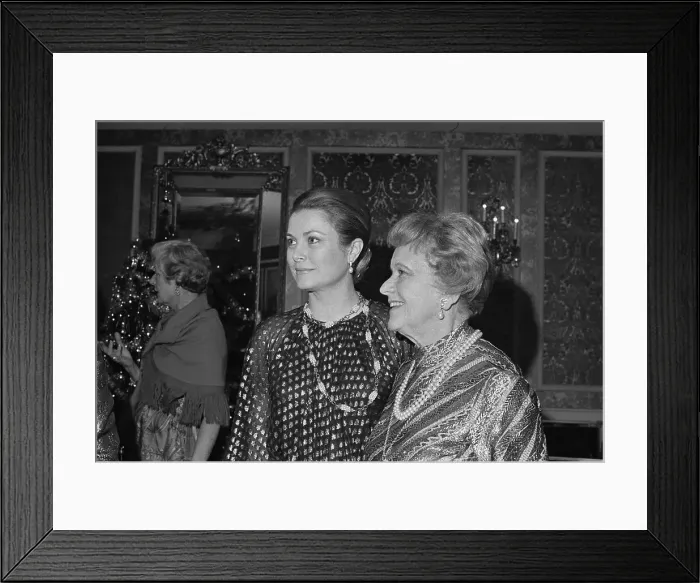 Framed Print : Princess Grace With Her Mother At Party Framed Print : Princess Grace With Her Mother At Party