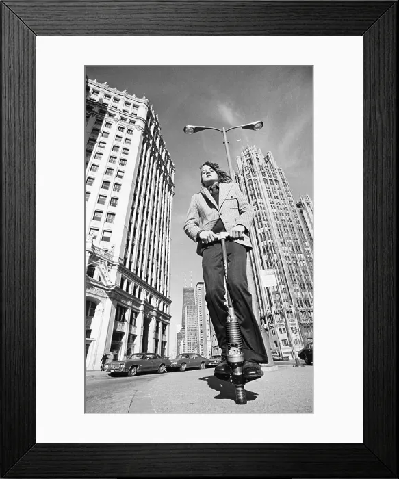 Framed Print : Gasoline-Powered Pogo Stick Hopping Down Framed Print : Gasoline-Powered Pogo Stick Hopping Down