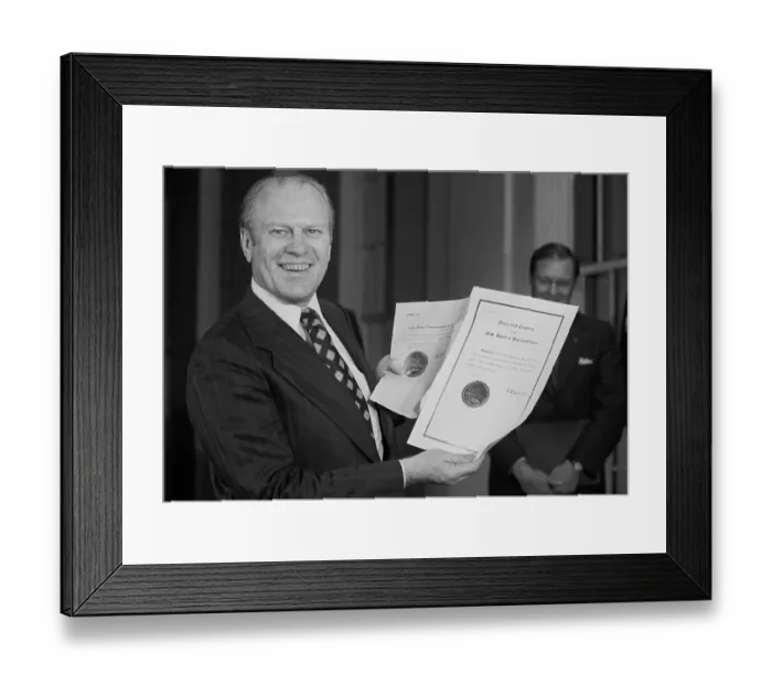 Framed Print : Gerald Ford Displays Vp Commission