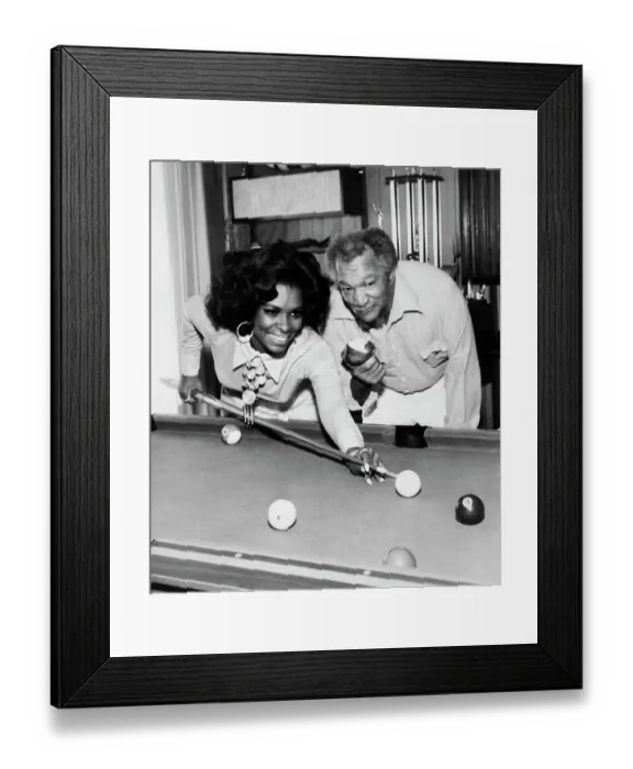 Framed Print : Redd Foxx and Wife Playing Pool Framed Print : Redd Foxx and Wife Playing Pool