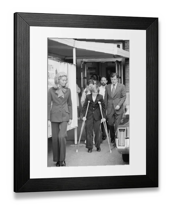 Framed Print : Edward Kennedy Jr. Leaves Hospital Framed Print : Edward Kennedy Jr. Leaves Hospital