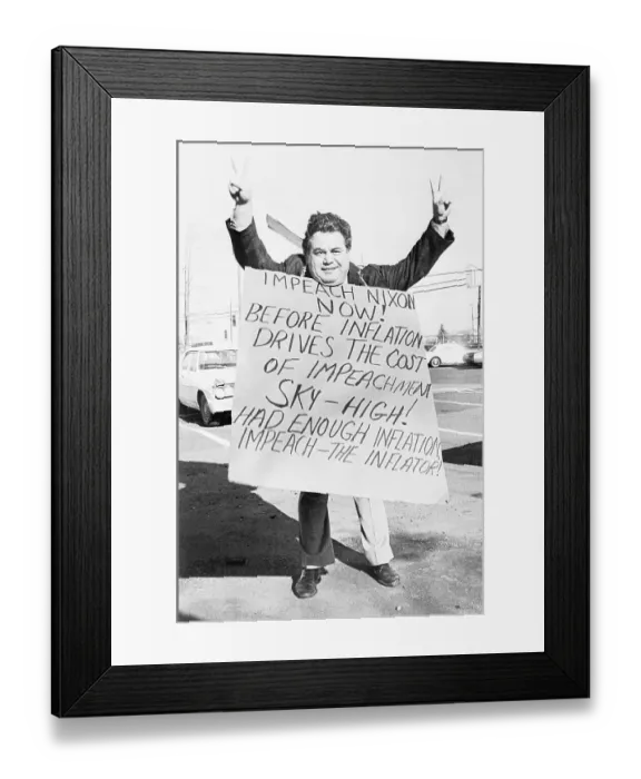 Framed Print : Samuel J. Byck Carrying a Picket Sign Framed Print : Samuel J. Byck Carrying a Picket Sign