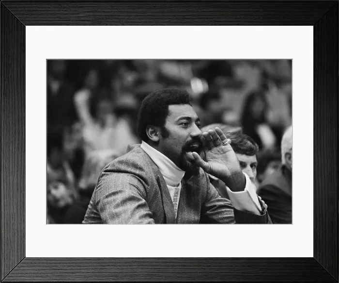 Framed Print : Wilt Chamberlain Shouting from the Bench Framed Print : Wilt Chamberlain Shouting from the Bench