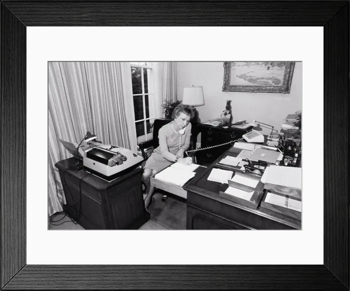 Framed Print : Rose Mary Woods at Desk Framed Print : Rose Mary Woods at Desk