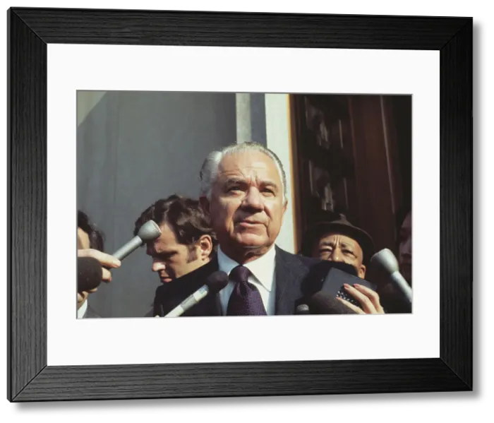 Framed Print : Leon Jaworski at Press Conference Framed Print : Leon Jaworski at Press Conference