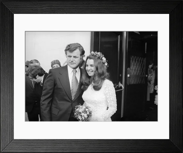 Framed Print : Edward Kennedy Escorting Niece to Her Wedding